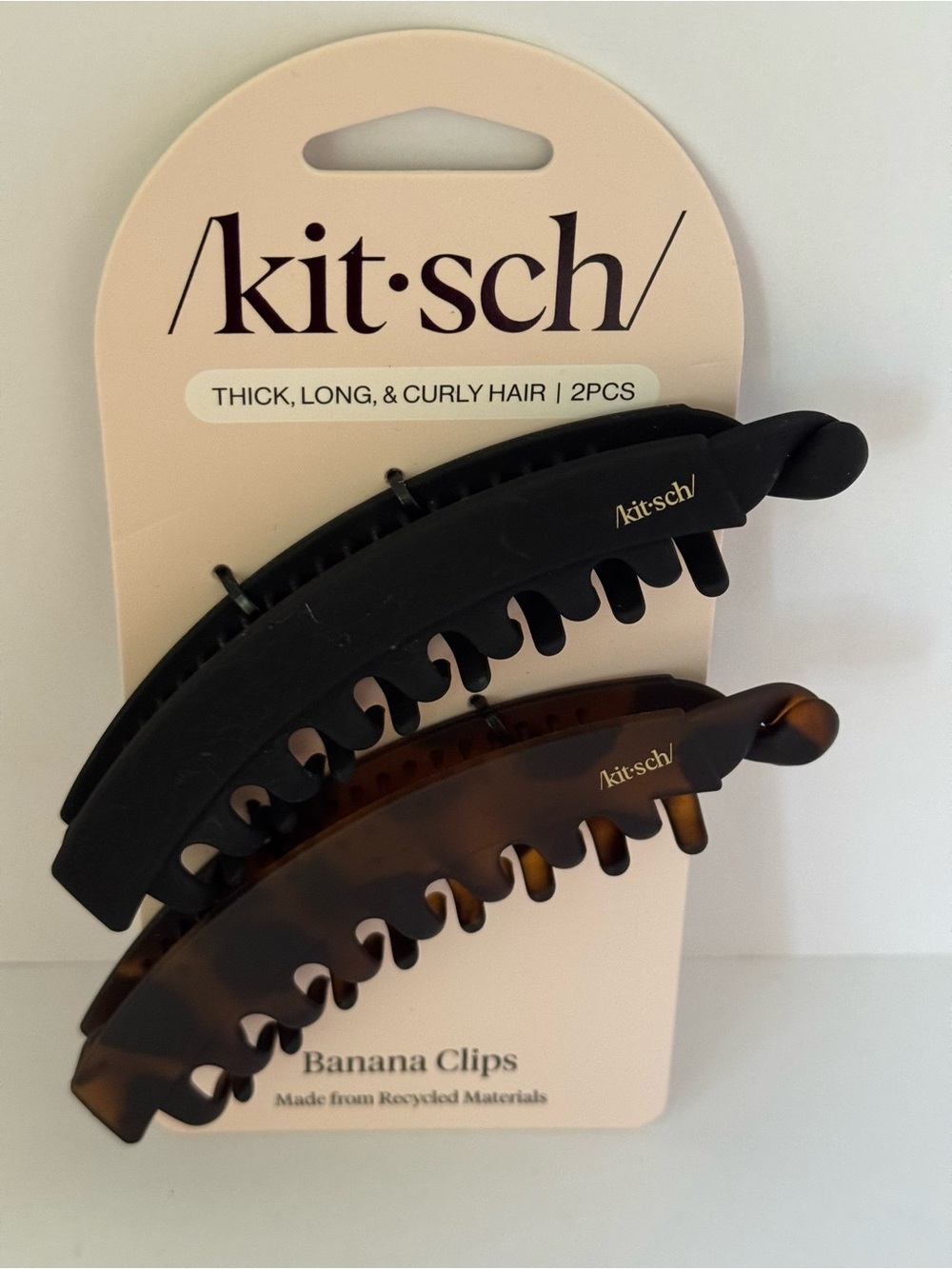 Kitsch Banana Hair Clips - Black & Tortoiseshell